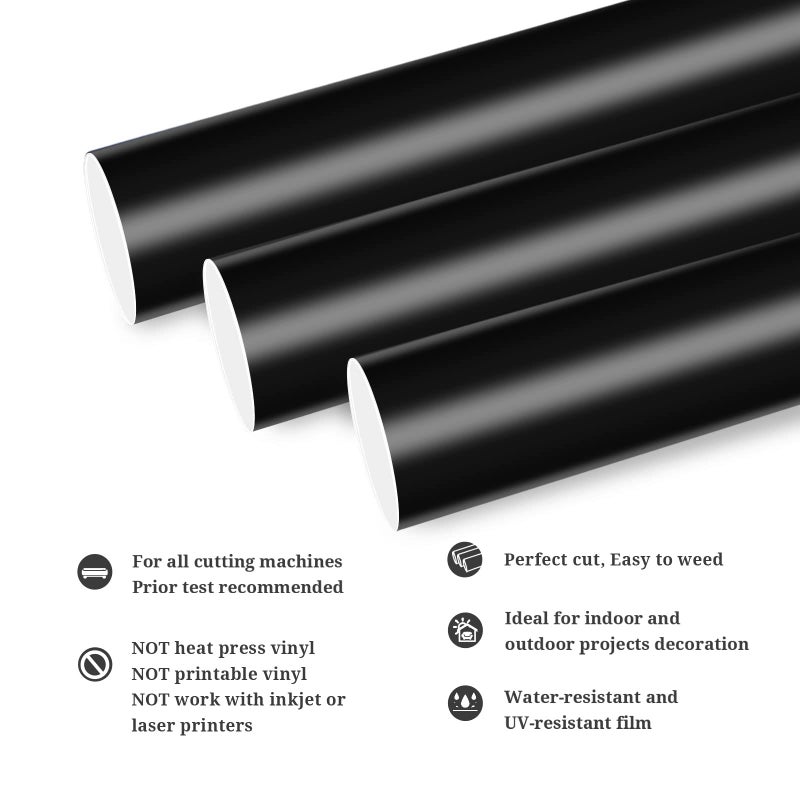 TECKWRAP Permanent Adhesive Vinyl 12" x 10ft, Matte Black - Image 2